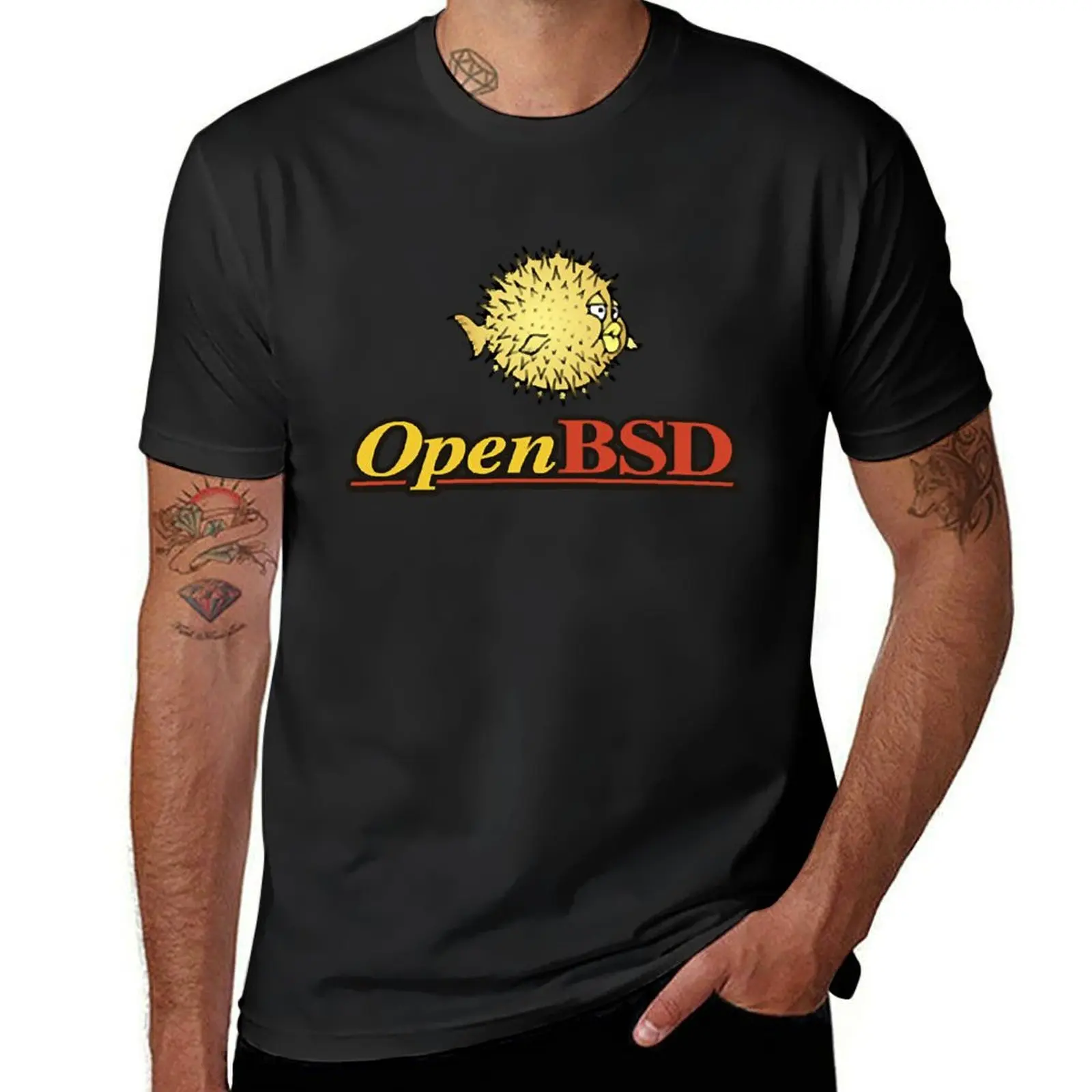 Image of Openbsd Logo, Redhat, Linux, Debian, T-Shirt Zoll entwerfen Sie Ihre eigene, schnell trocknende Herren bekleidung