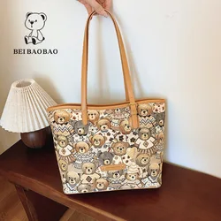 Beibaobao 2024 nuova borsa Tote alla moda di Design estivo per le donne, borsa a tracolla singola stile retrò Casual di grande capacità