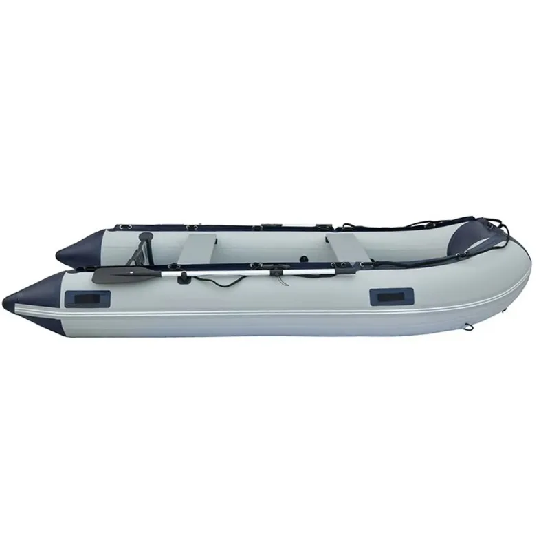 12'6" opblaasbare vissersboot PVC 0,9 mm met aluminium vloer roeiboten 380 cm voor 6 personen sportjacht op zee Max. 30 pk vermogen