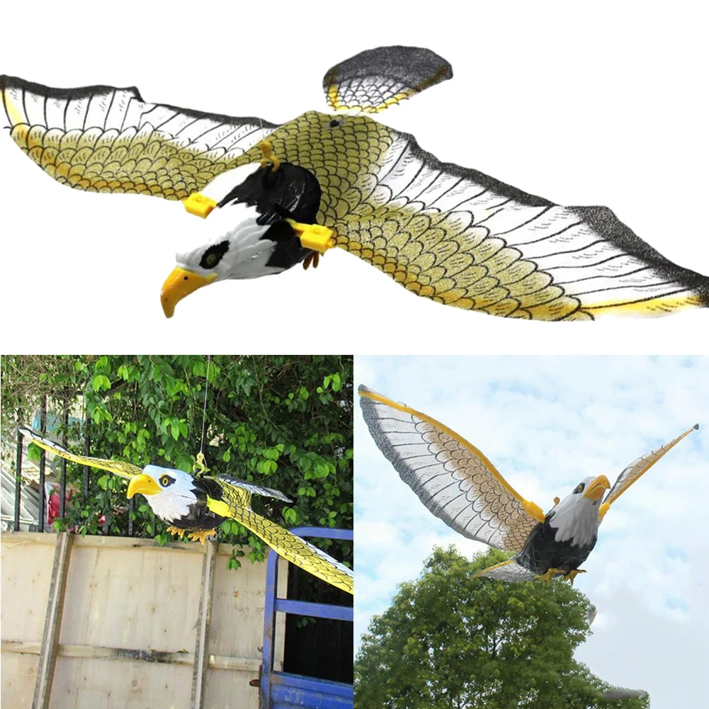 Bird Repellent Hanging Eagle Flying Owl Repellent Scarer Emulation Flying Hawk Bird Garden Scarecrow Yard Outdoor Pest Control