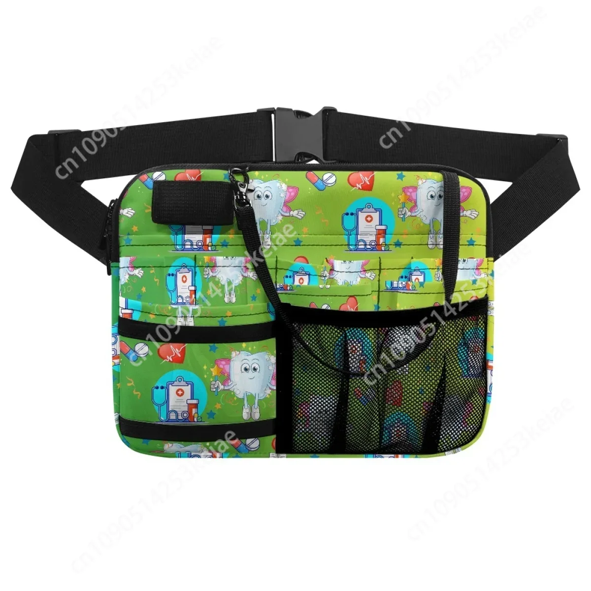 Gradient Cute Teeth Designer Waist Bag Casual Adjustable Belt Portable Practical Hospital Work Organizer Pouch for Dentists Gift