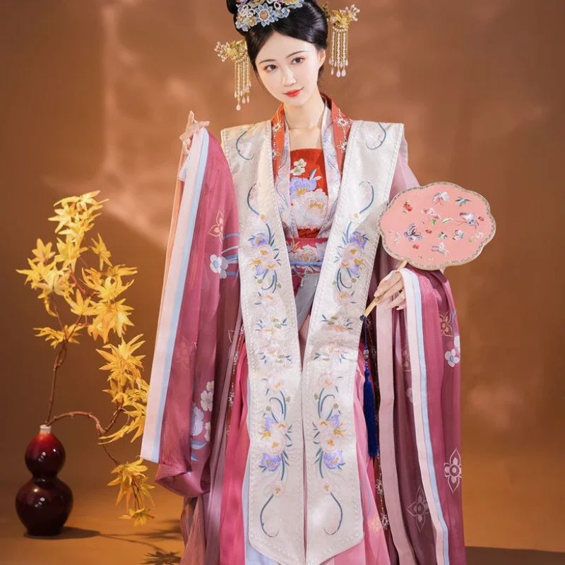 

Женское платье Hanfu большого размера 2XL, Женский костюм для косплея в стиле древней династии Мин, красный, розовый, синий цвет