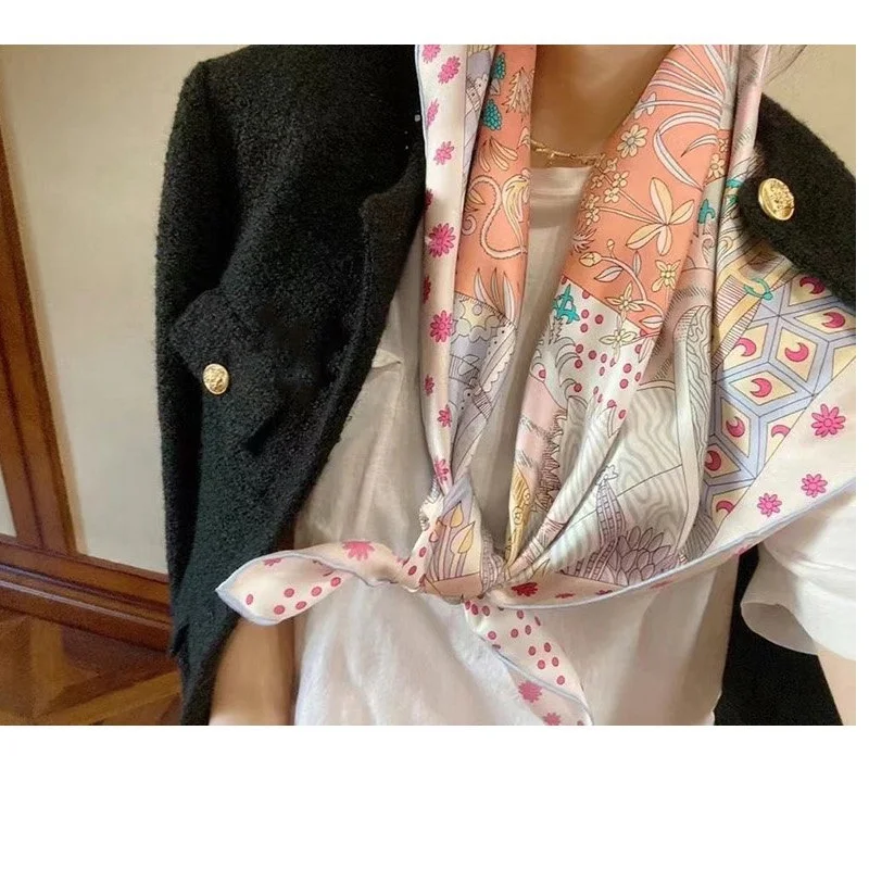 Large Square 100% Silk Scarf Wraps 35\