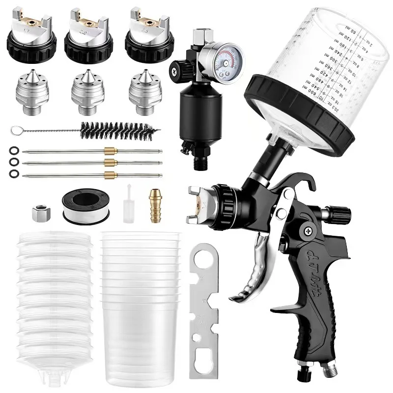 

Набор для покраски HVLP с соплами 1.4мм, 1.7мм, 2.0мм, 2.5мм и манометром