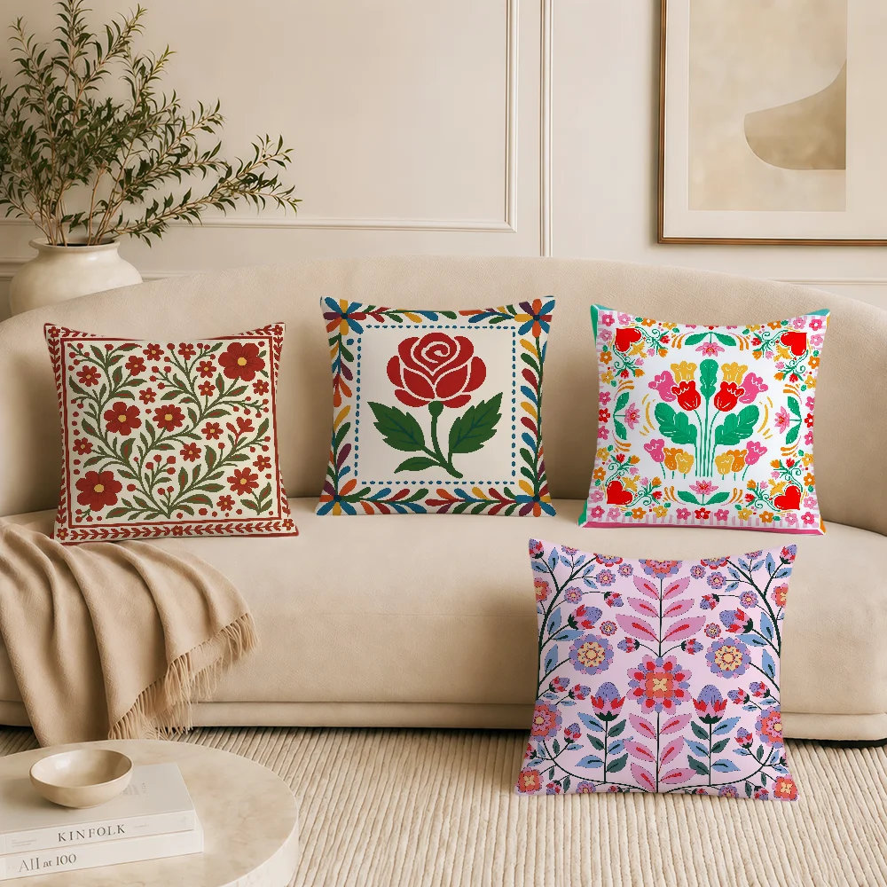 fashion vintage retro rose flower Pink Garden soft pillowcase Double Sided Sofa Home Living Room Decor  hogar pillowcover gift