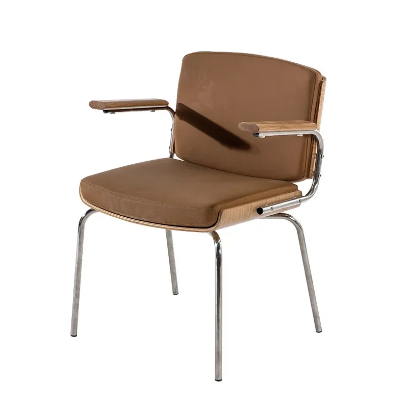 

Leisure chair Nordic retro lazy dining chair Small apartment home study replica single chair