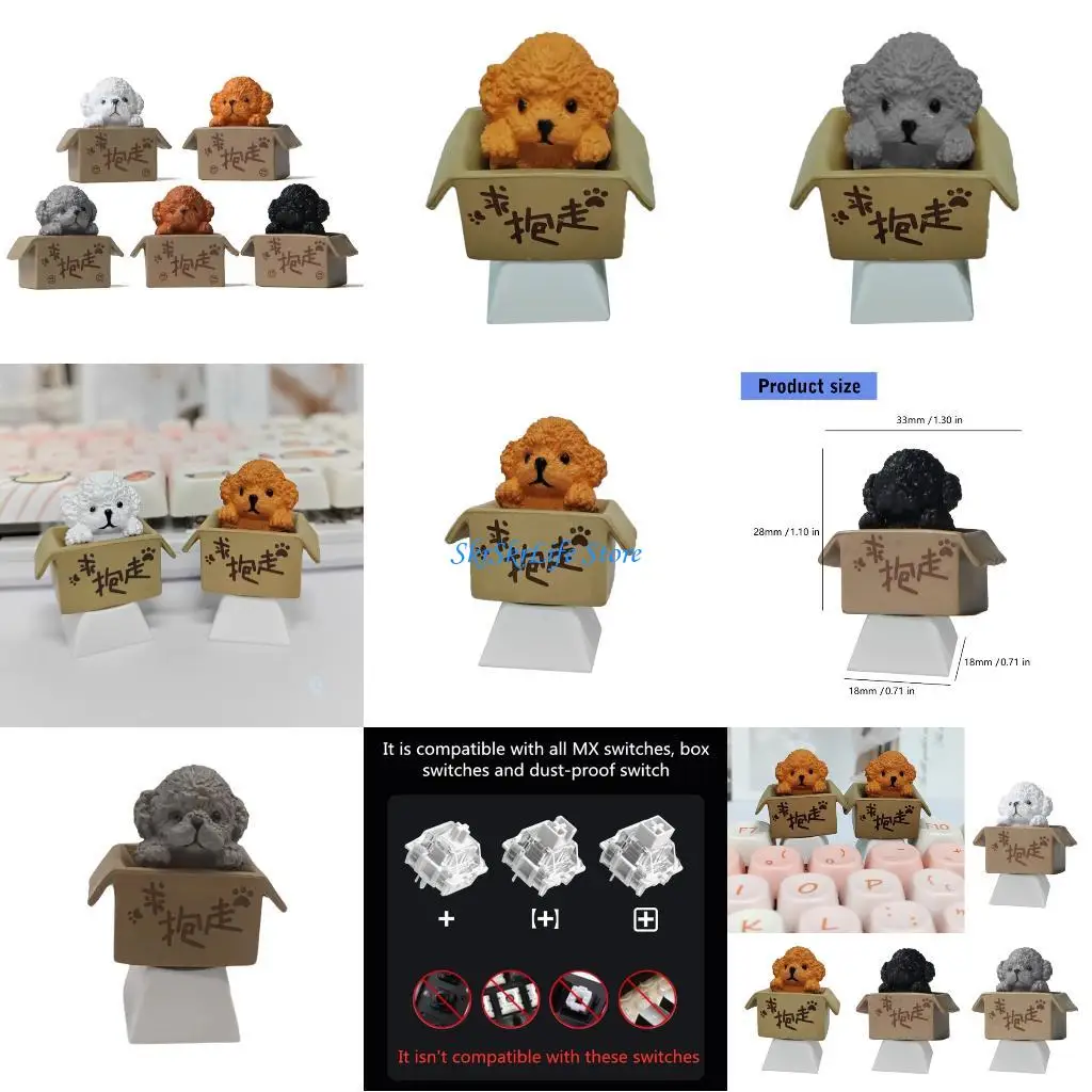 

E65E Customizable Animal Keycap Lovely Dog Design For Office Mechanical Keyboards Crossed Stem Gaming Setups