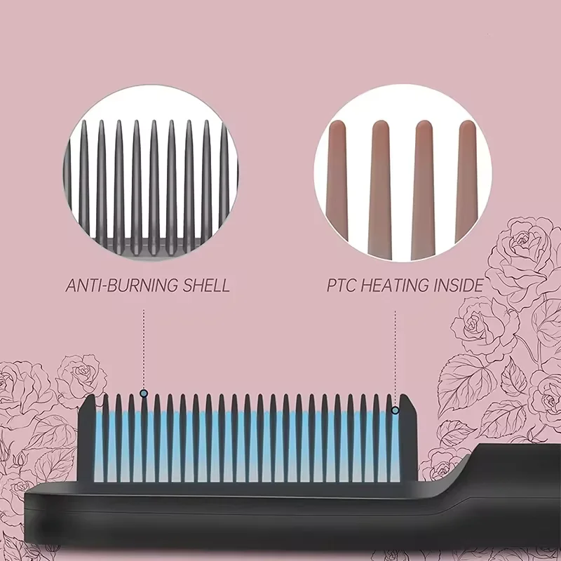 Straight Hair Comb Clamp Dry Wet Dual Use Does Not Damage Hair Non-Negative Ion Lazy Artifact Multifunctional Hair Style Brush image 5