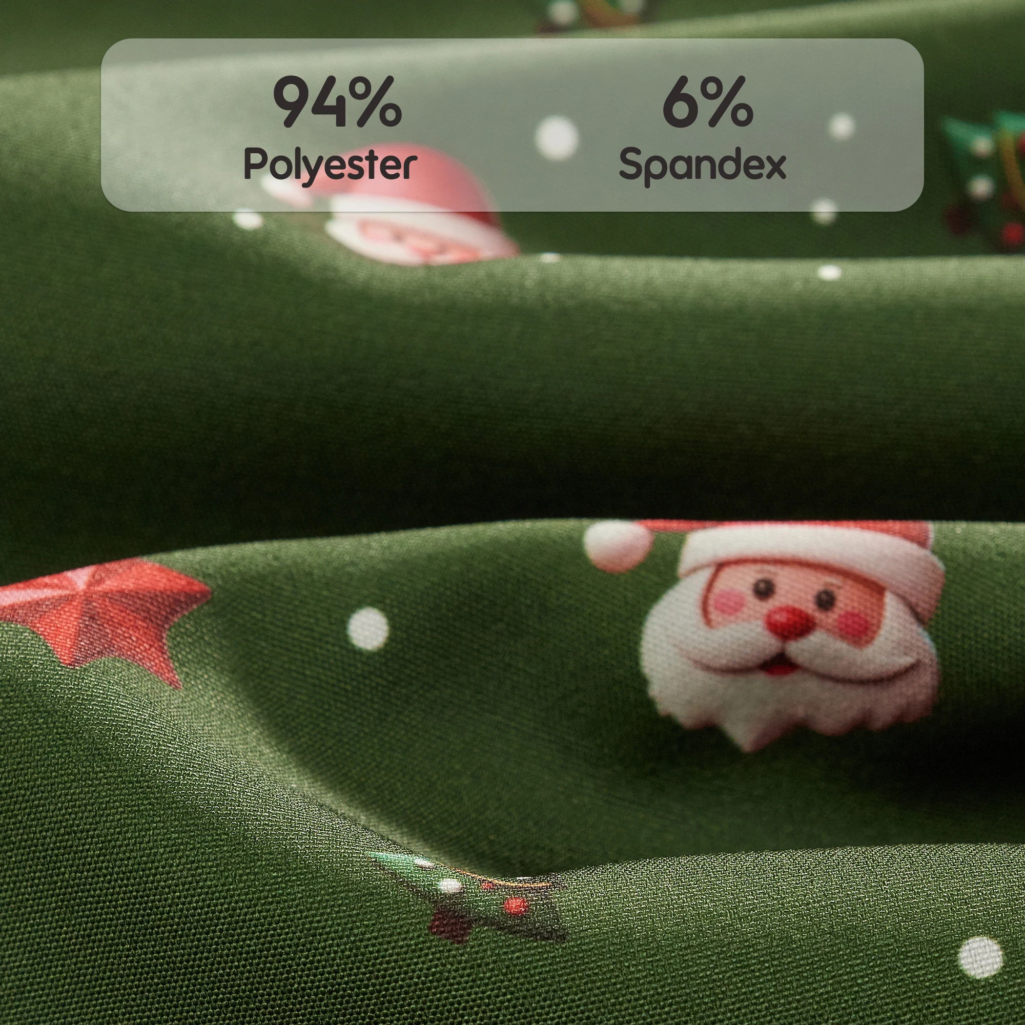 【クリスマス】女性用スクラブトップ グリーン 3D サンタクロースプリント ホリデーワークウェア 看護師 医師 歯科医 外科用漫画ユニフォーム