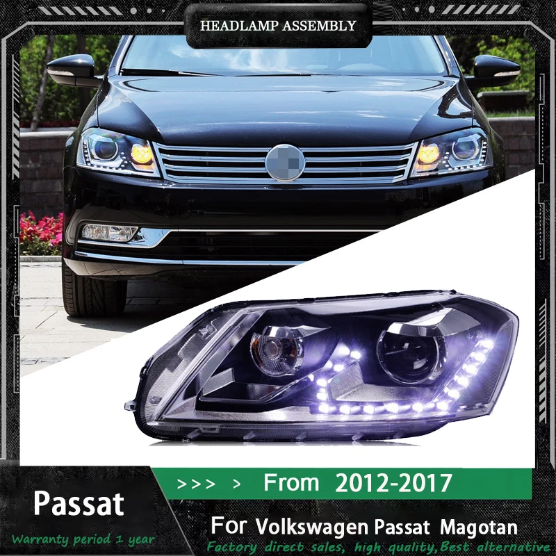 

Автомобильные светодиодные фары, автомобильные детали B7 для Volkswagen Magotan 2012 2013 2014-2017, противотуманные фары DRL, стоп-сигнал поворота, Plug and Play