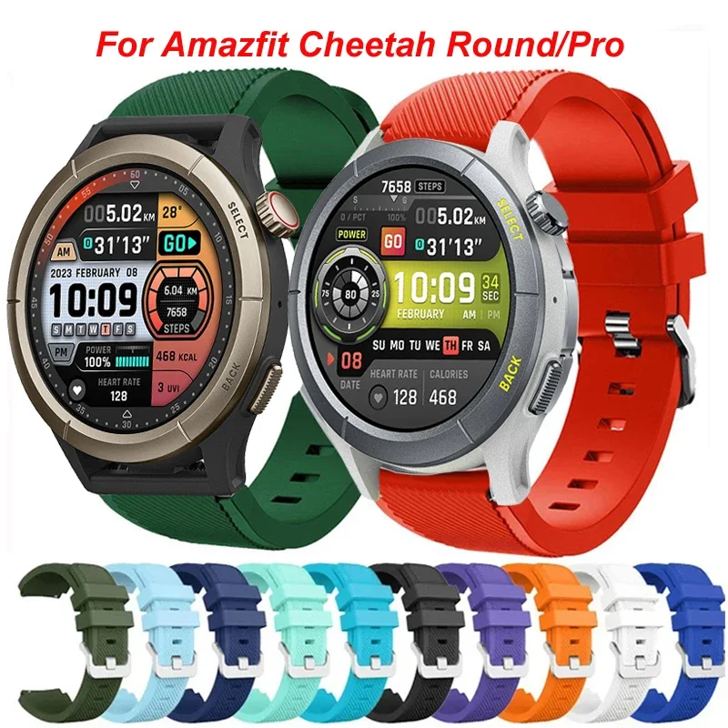 Bracelet en Silicone de 22mm pour Amazfit Cheetah rond/Pro, pour Amazfit Balance/Bip 5 5 Unity GTR 4 3 3Pro 47MM Stratos 2 3