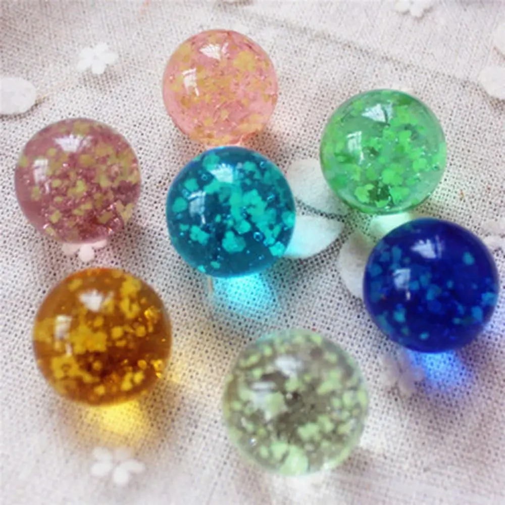 10pcs/pack Glow in The Drak Luminous Glass Balls Glass Marbles Colourful Fish Tank Glass Ball Non-porous 16mm