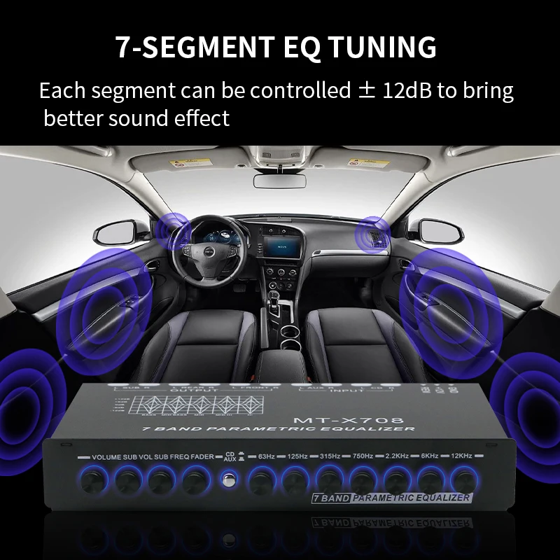 Cross-border car professional Equalizer 7-section car audio EQ tuning subwoofer with lossless subwoofer