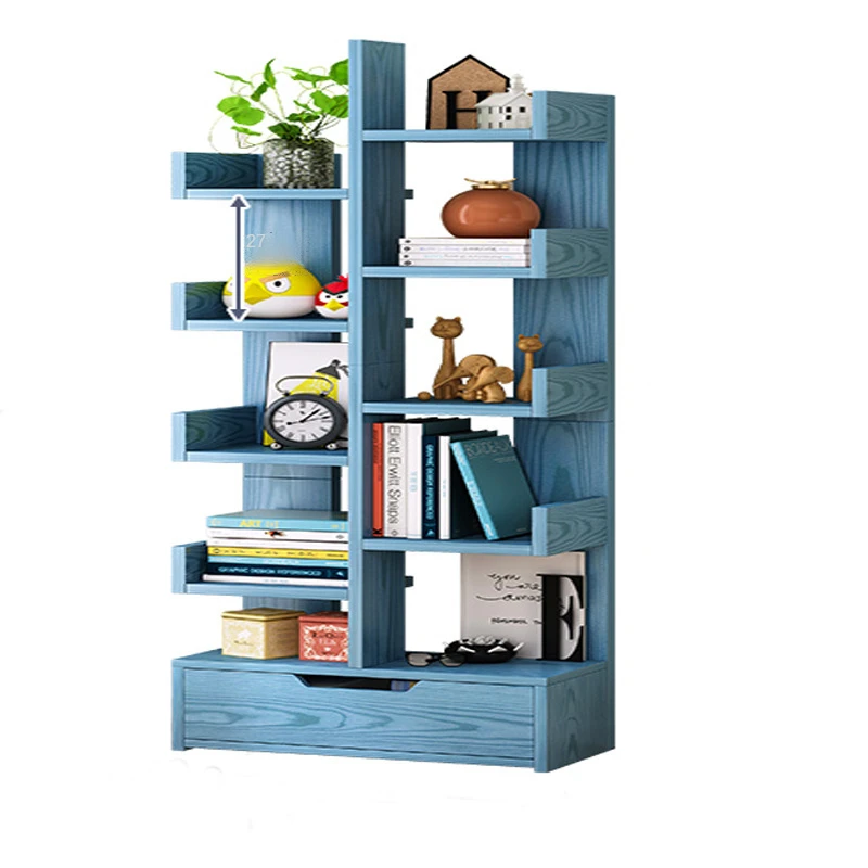 Hot Selling Wooden Simple Living Room Bookcase Multilayer Tree Shape Shelf
