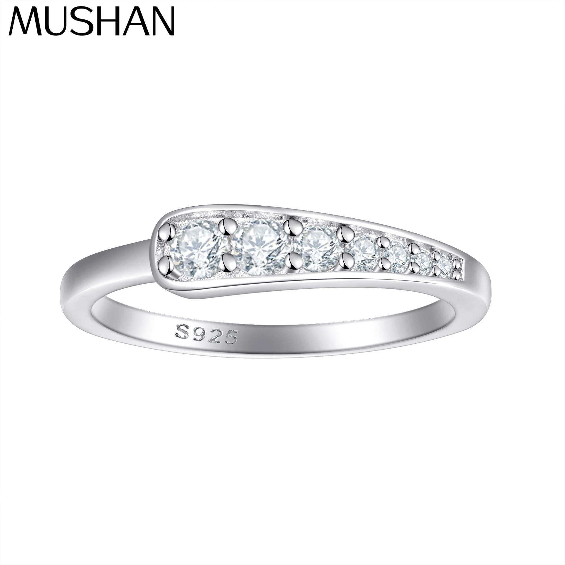 

MuShan Luxury Jewelry 925 Sterling Silver Ring Cubic Zirconia 7A Emerald Party for Girls 18K Real Gold Plated Fine Jewelry Rings