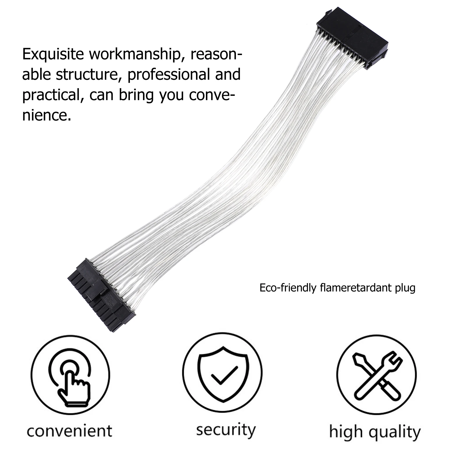 

ATX 24 Pin Power Extension Cable Male to Female 20 Adapter for Motherboard PC Internal Supply Wire Compatibility