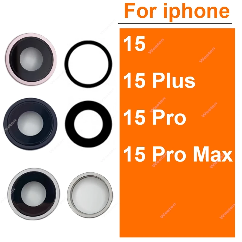 

Металлическое кольцо задней камеры для Iphone 15 Plus Pro Max, задняя основная камера, внешнее кольцо, рамка, рамка, детали бампера