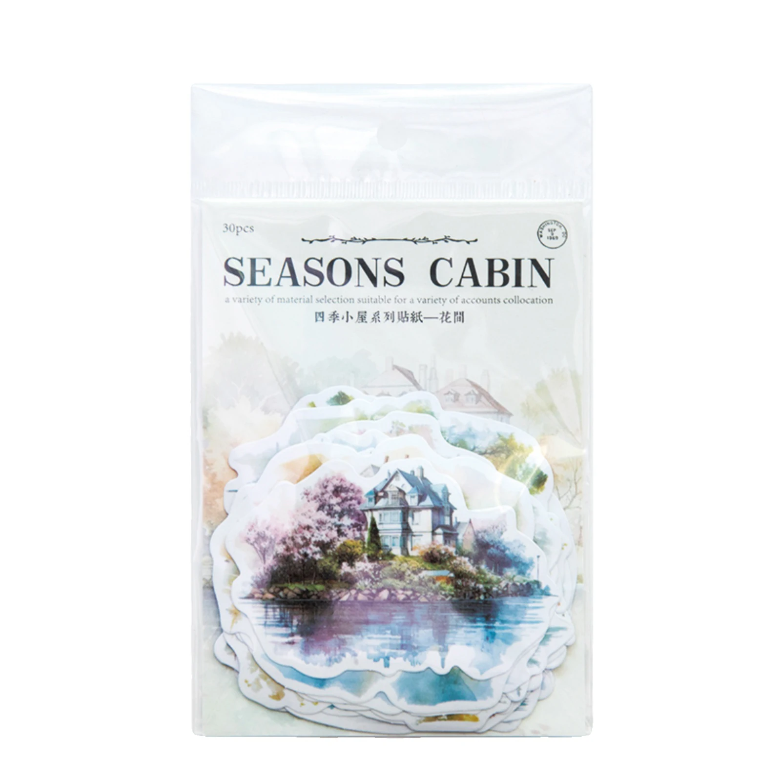 20 Sheets Four Seasons Cabin Series Vintage Building Landscaping Washi Sticker Creative DIY Journal Collage Decor Stationery