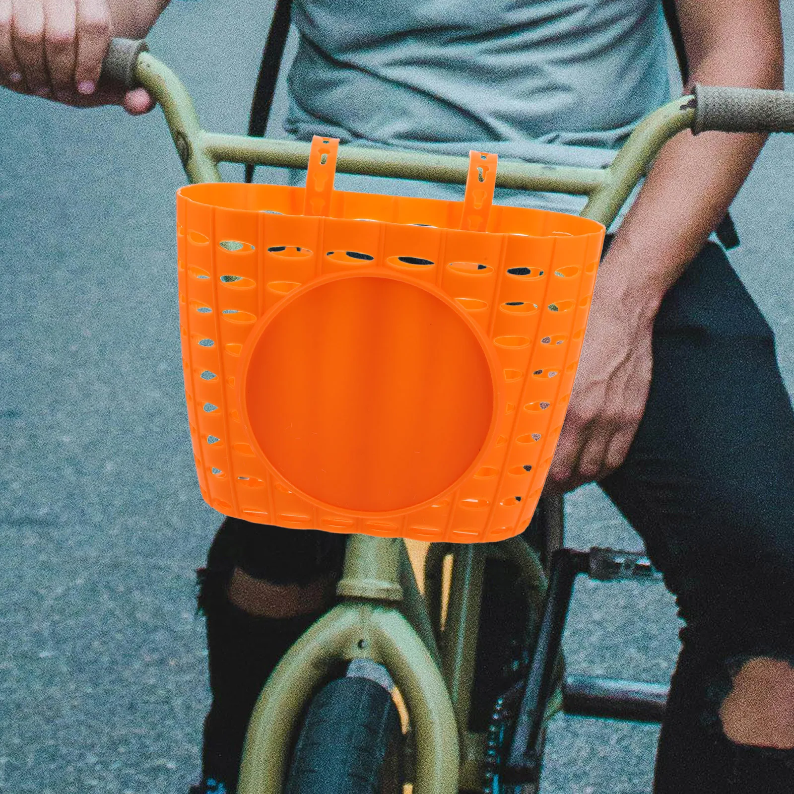 

Children's Basket Bicycle Kids Bike Front Baskets Storage Handlebar Plastic Container