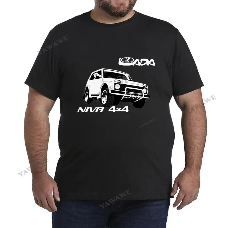 man brand summer t shirt Lada Niva 4X4 Off Road Russsische Car Auto Suv Vintage men cotton casual tee shirt Short Sleeve tops