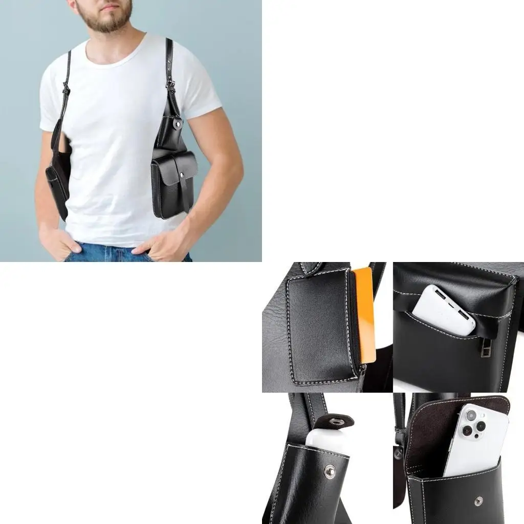 

D46D Ergonomic Leather Underarm Holsters Adjustable Strap For Cosplay And Adventure