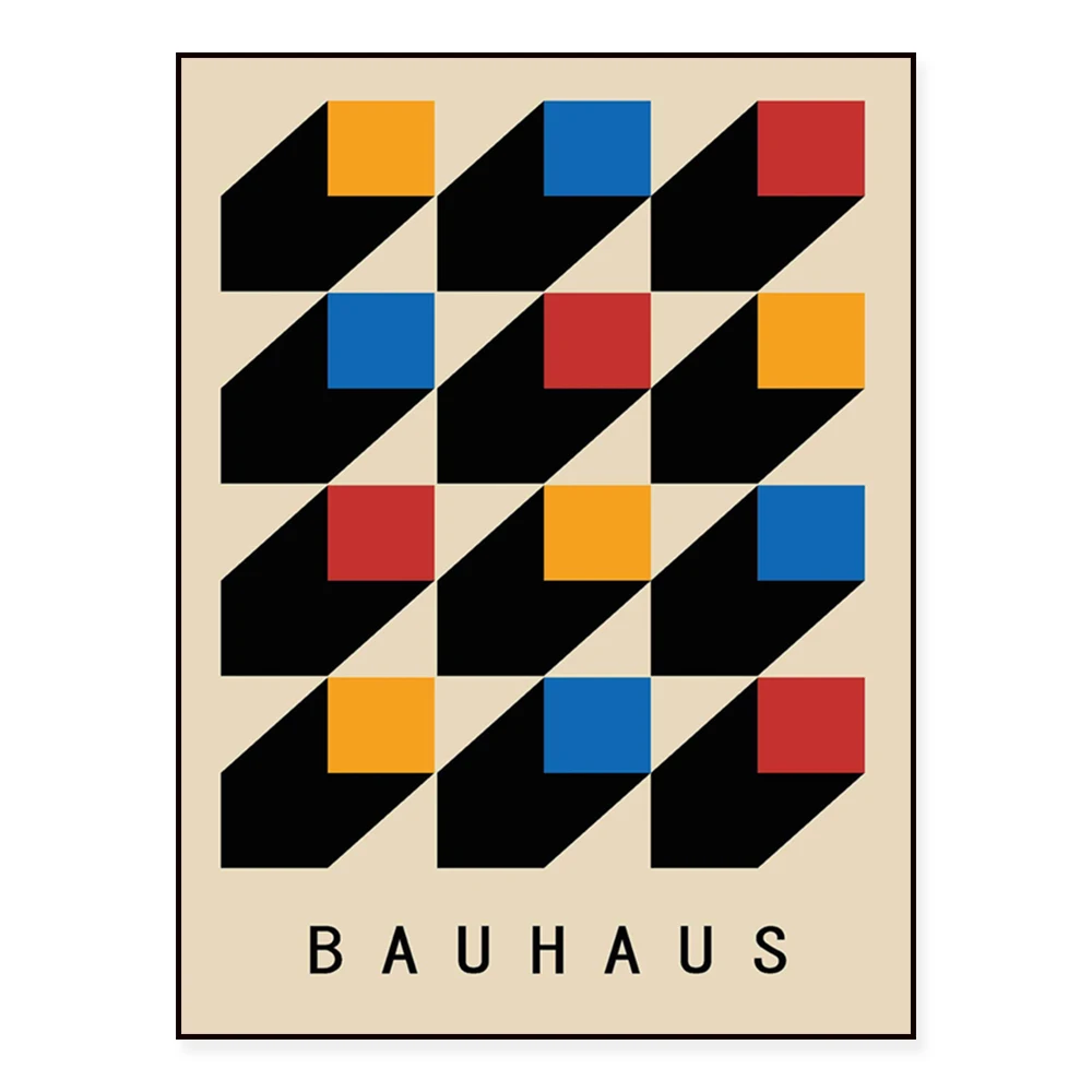 اللوحة الفنية الحديثة باوهاوس بساطتها ملصق المعرض الأصفر طباعة قماش جدار الفن لغرفة المعيشة ديكور المنزل #1