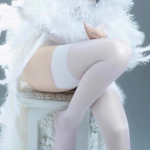 

New Clothing White Stockings Fairy Silk Long Socks Transparent Lingerie Slight Shimmer Thigh High Stocking for Women Lady