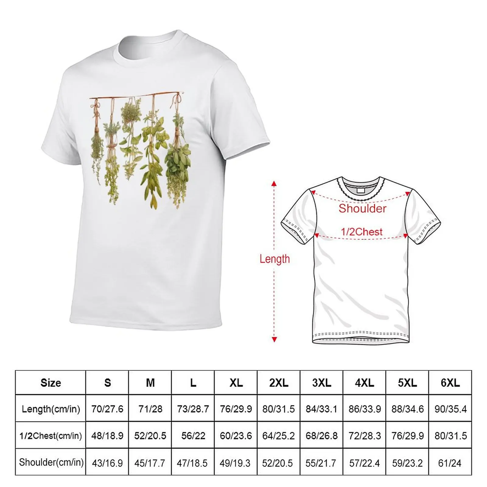 Classic boho natural botanical watercolor herbs dried herbs T-Shirt Soft Lightweight Cotton T-Shirt
