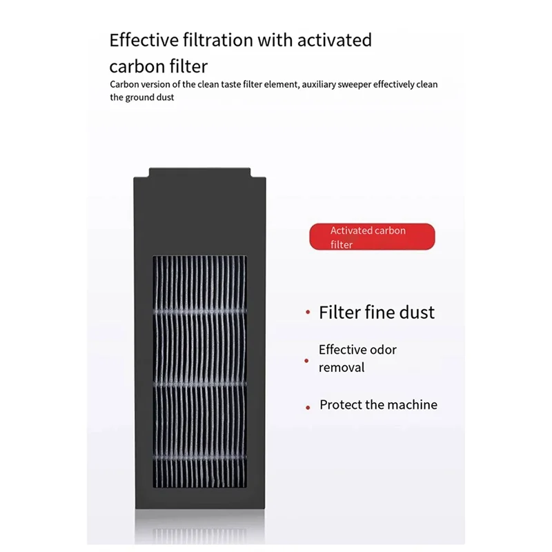 A21F-For Ecovacs Deebot X2S Machine Vacuum Cleaner Side Brush Rag Filter Clip Carbon Dust Bag