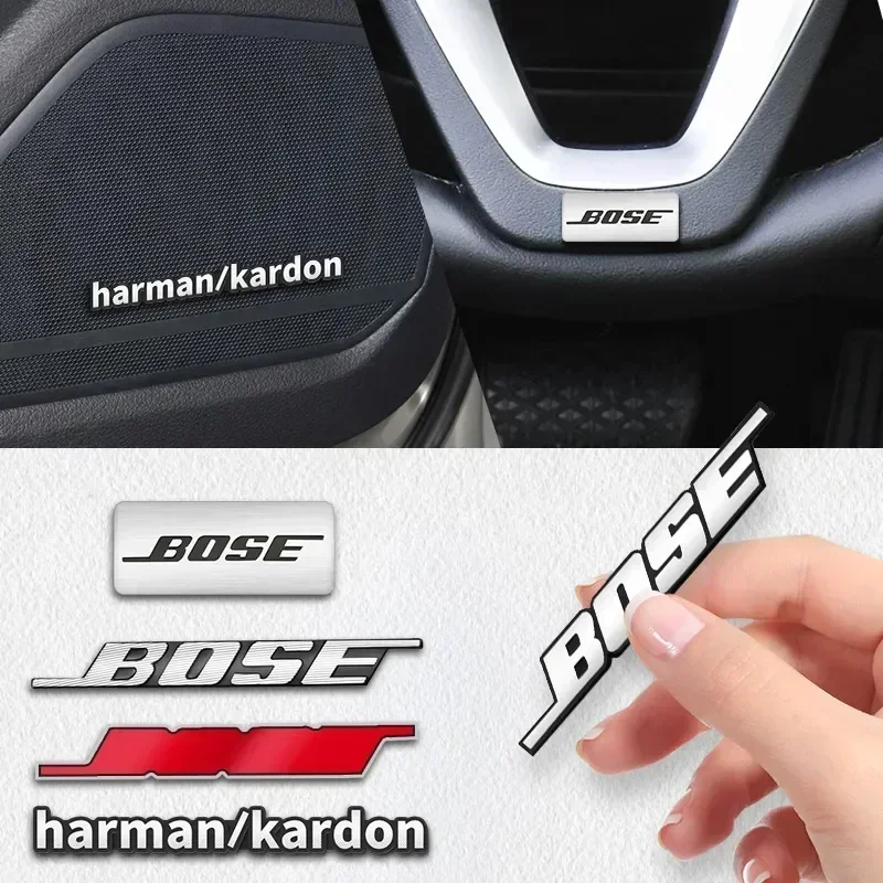 Harman Kardon BOSE Badge aluminum 3D car audio stickers For Mercedes Benz BMW Lexus Mazda Volvo Fiat Peugeot Jeep Opel Seat VW