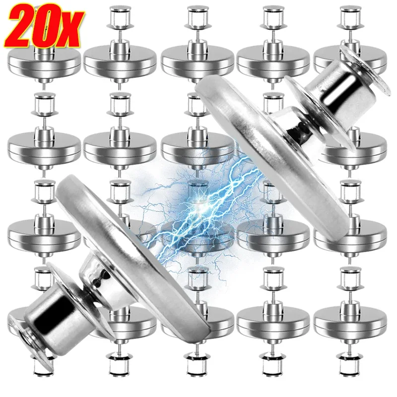 20-1 คู่ผ้าม่านปุ่มแม่เหล็กผ้าม่านที่ถอดออกได้ Fix Fastener คลิปป้องกันแสงปรับหน้าจอหน้าต่างปิดแม่เหล็กหัวเข็มขัด