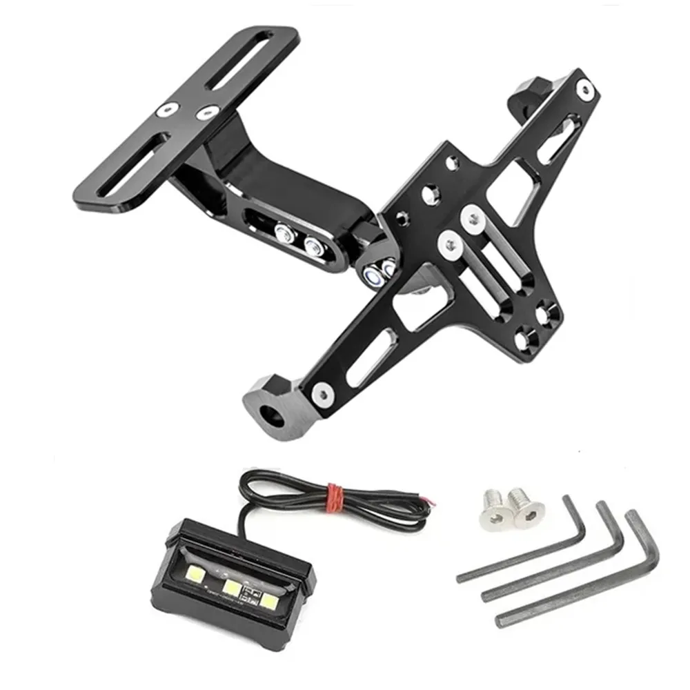 Universal Motorcycle License Plate Holder Number Plate Holder With Turn Signal Lights For Yamaha MT07 Kawasaki Z800 Honda BMW