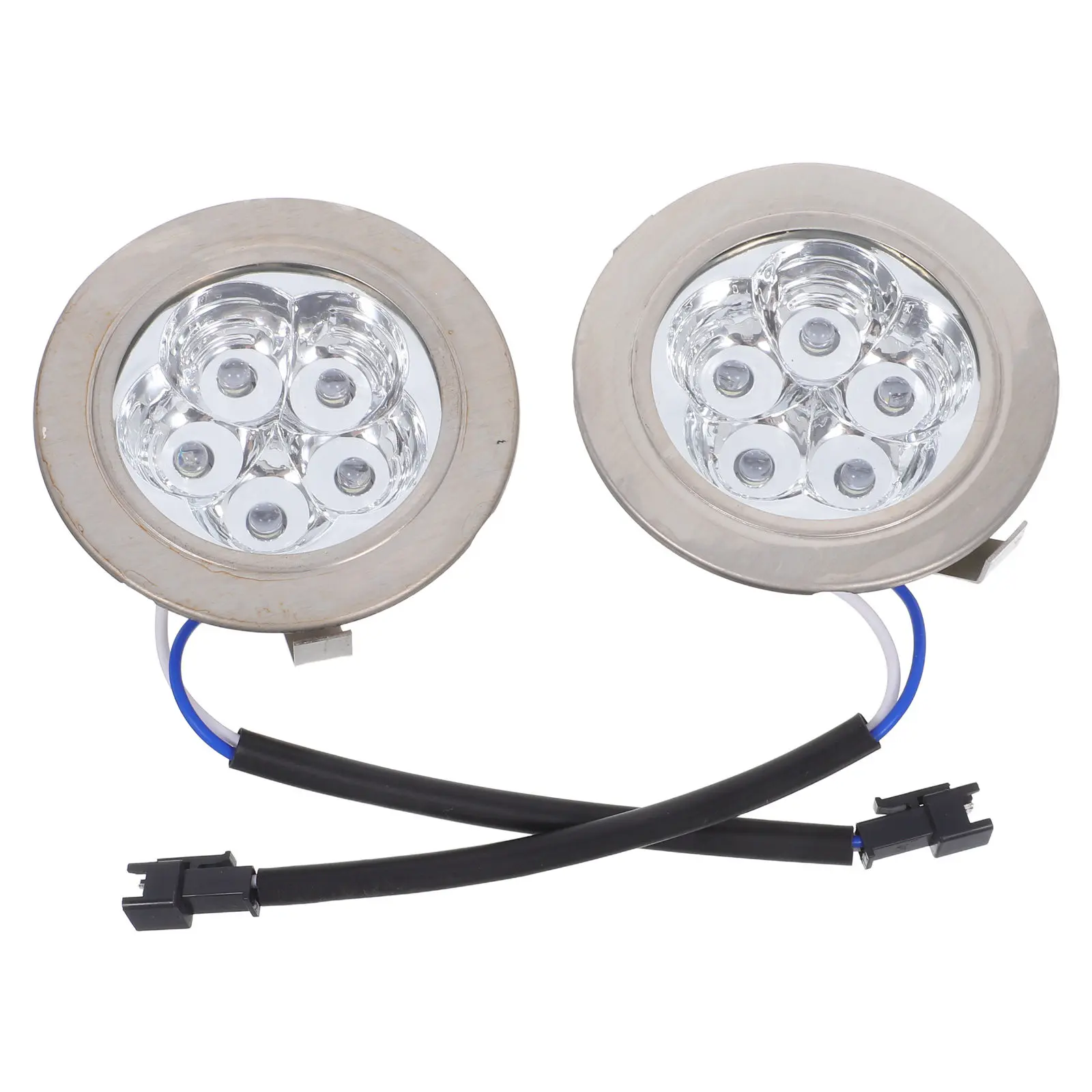 2Pcs Kitchen Range Hood LED Light Bulbs Cold White DC12V Modern Round Design Energy Efficient Bright Lighting for Cooktop Vent