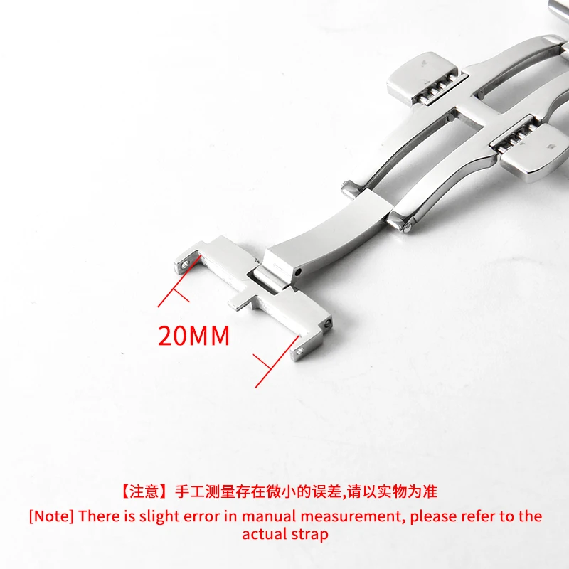 For Franck Muller V45 V41 Series Watchband Buckle Stainless Steel Double Push Butterfly Clasps Folding Buckle Silver 20mm