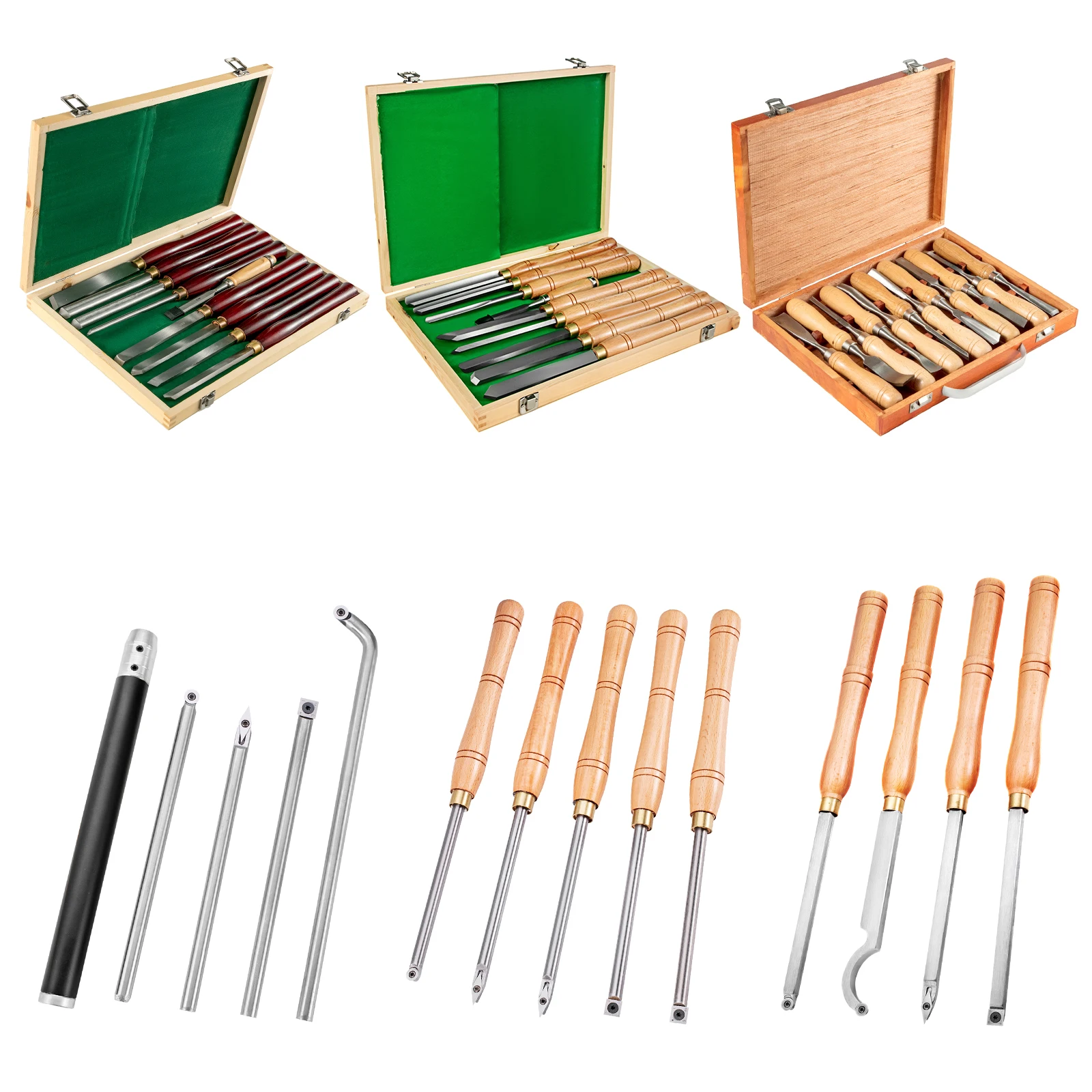 VEVOR Wood Turning Tools Wood Carving Hand Chisel Set Lathe Knife DIY Woodworking Professional Gouges Woodcraft Carpentry Tools