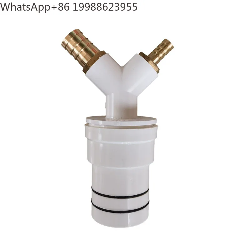 Washing machine dryer drainage tee adapter drainage four-way pipe fitting with anti-odor check valve