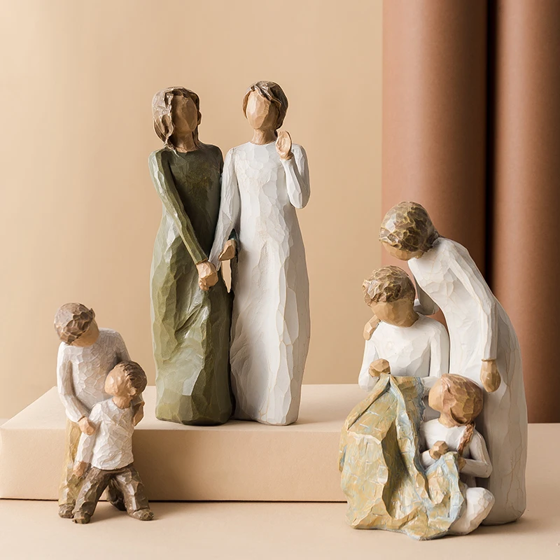 

Nordic style family resin figure figurine ornaments family happy time home decoration Accessories crafts furnishings Living Room