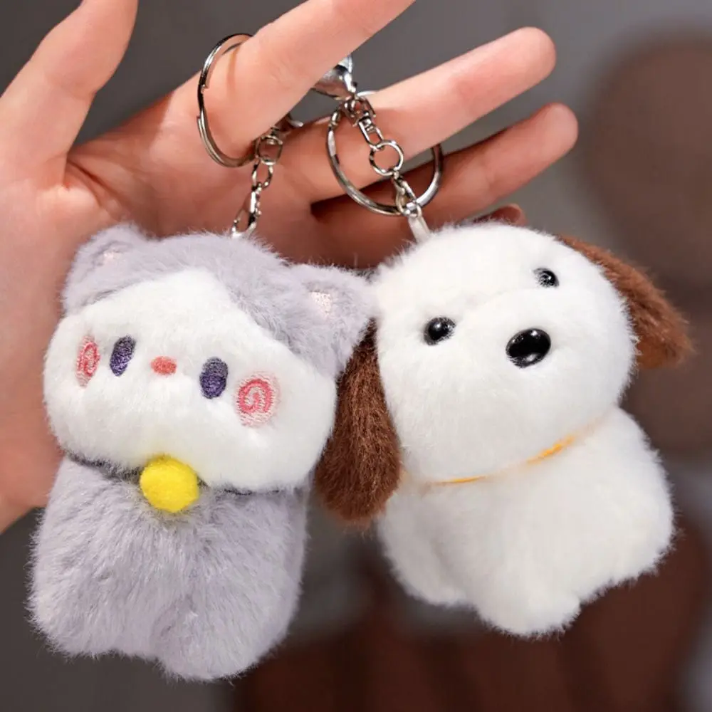 PP Cotton Capybara Plush Pendant Korean Style Cute Kitten Doll keychain Lovely Cartoon Puppy Plush Toy Kid Girl Boy