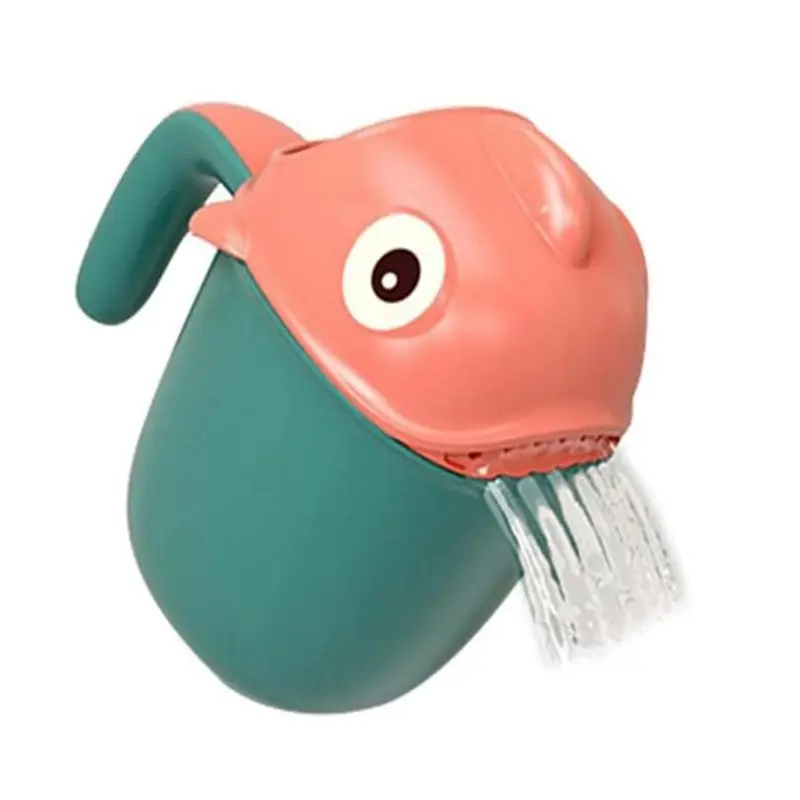 B23B Fish Shaped Baby Bath Jug Shampoo Cup Hair Washing Cup Baby Shower Sprinkle Washer Rinser
