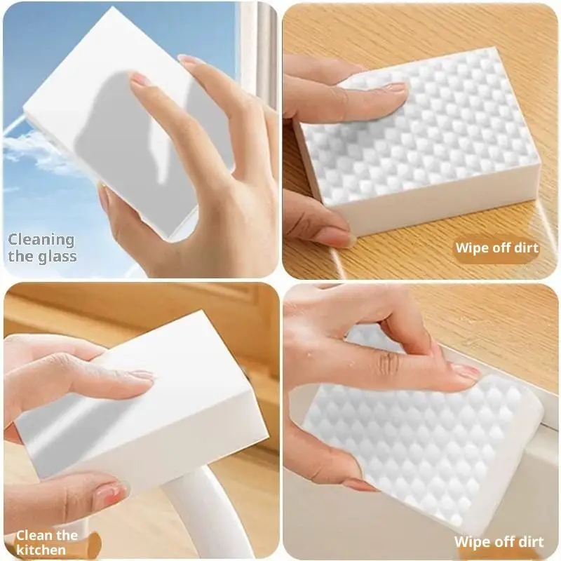 10Pcs Magic Sponge Cleaner Multi-functional Melamine Cleaning Sponges For Pool Cue Kitchen Dish Pot Bathroom Clean Tools