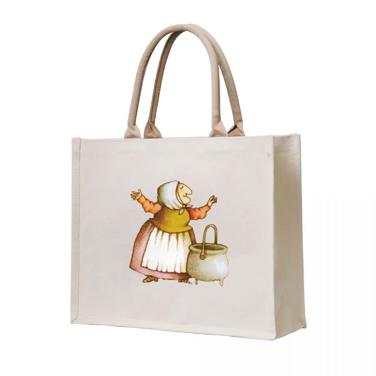 

Strega Nona with Pasta Pot Tote Bag custom tote bag hand bags tote bag canvas Shopper handbag