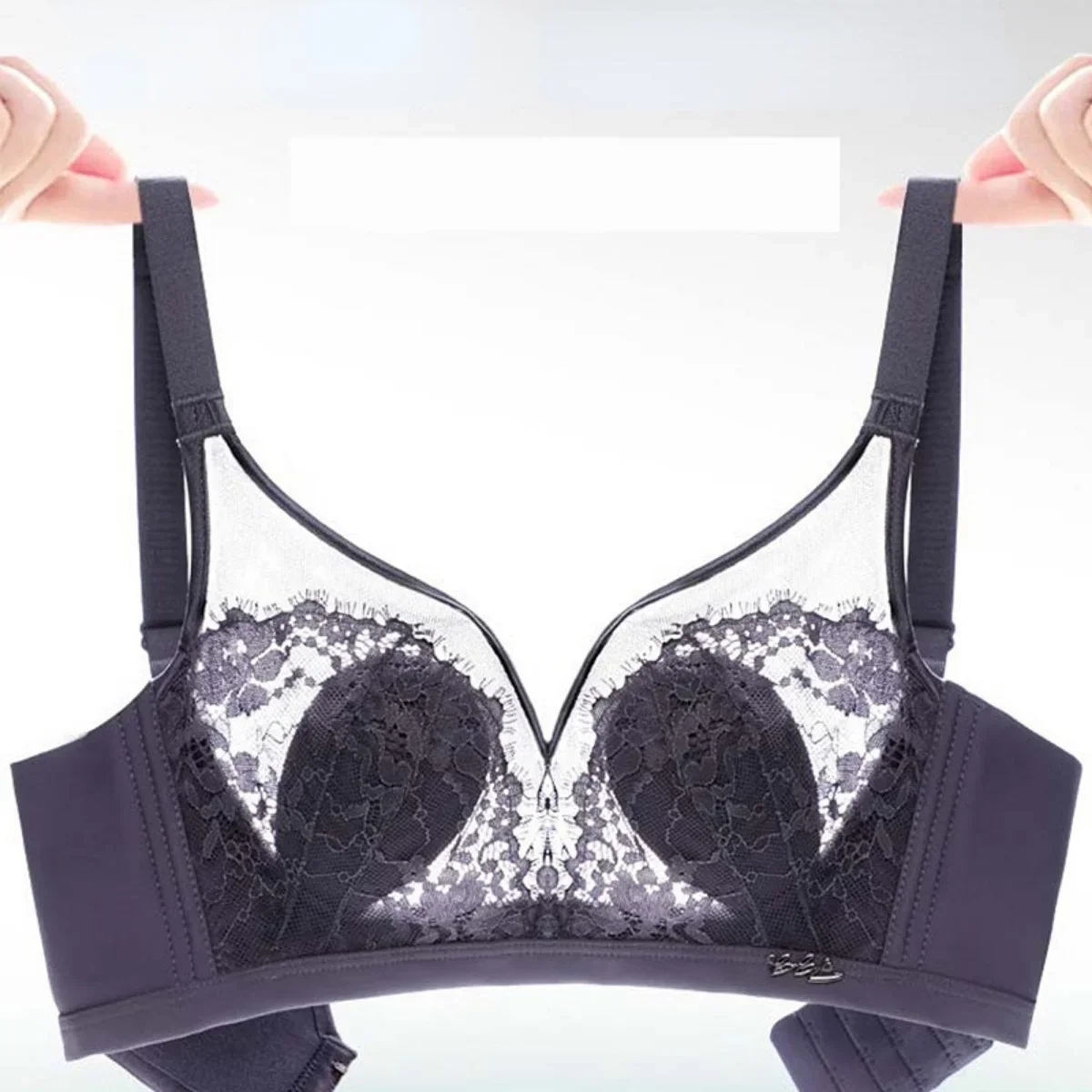 Soutien-gorge grande taille pour femmes, sous-vêtements sans anneau en acier, Sexy, Ultra-mince, respirant, avec grande poitrine et petits Points