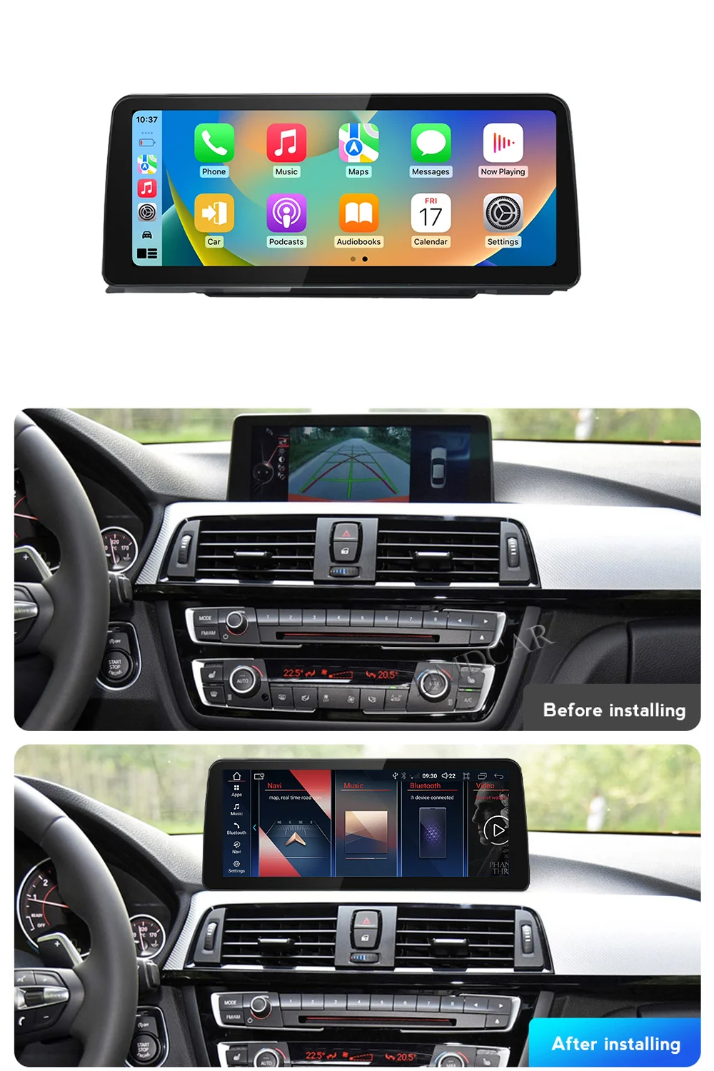 Factory Price ID8 UI Android 13 System Gps Navigation Car Video Players Wireless Carplay For BMW 3/4 Series F30 F31 F32 F3 F34