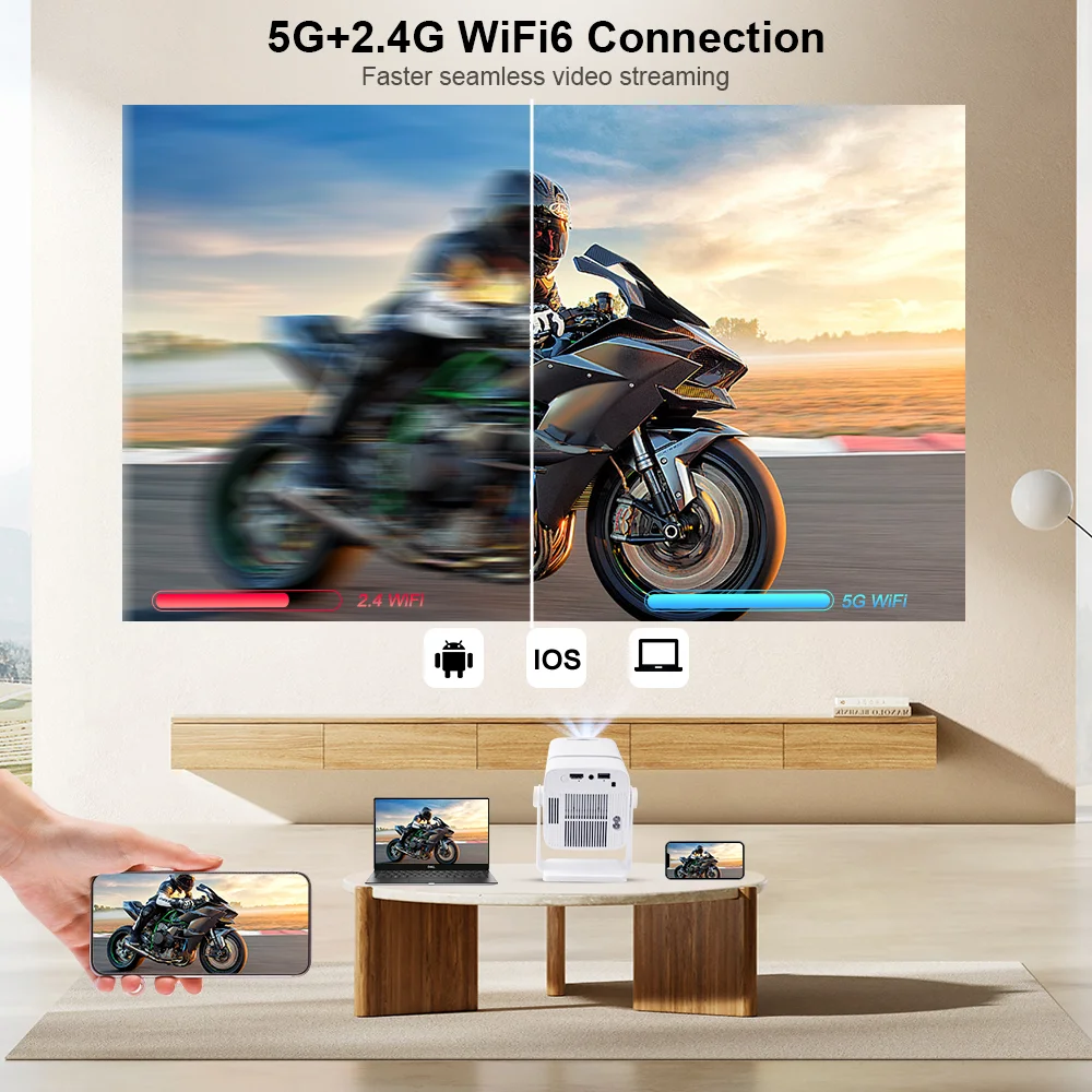 ThundeaL 4K Full HD Projektor FHD TD80W Android WiFi 3D Heimkino TD80 Tragbarer Strahlprojektor Treffen Video Film PK HY320