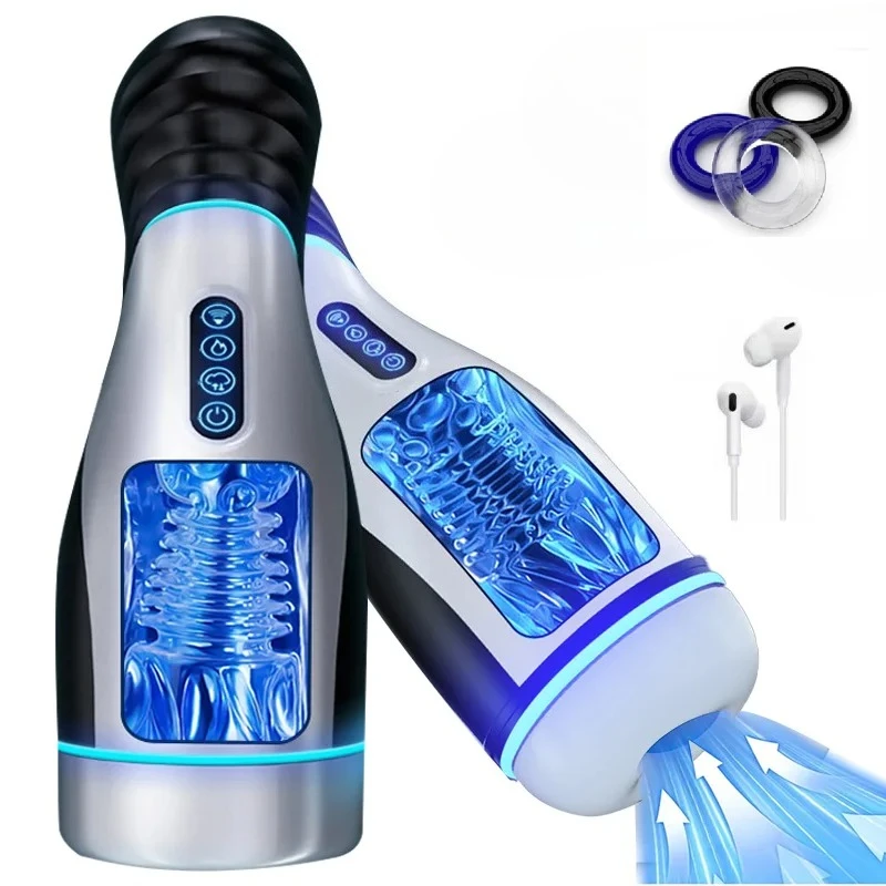 Male Masturbator Automatic Sucking Vibration Blowjob Machine Pussy Penis Pump Masturbation Cup Sex Toys for Men Adult Supplies