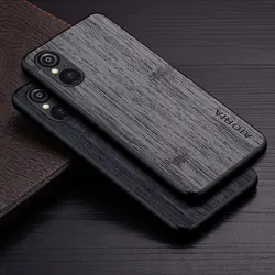 Case for Sony Xperia 1 5 10 IV V 5G funda bamboo wood pattern PU Leather phone cover Luxury coque for Sony Xperia 5 V case capa