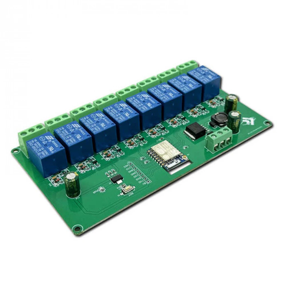 AC/DC Power Supply ESP8266 Secondary Development Module ESP-07 8 Channel WIFI Relay Module with Power/Relay Indicator Light