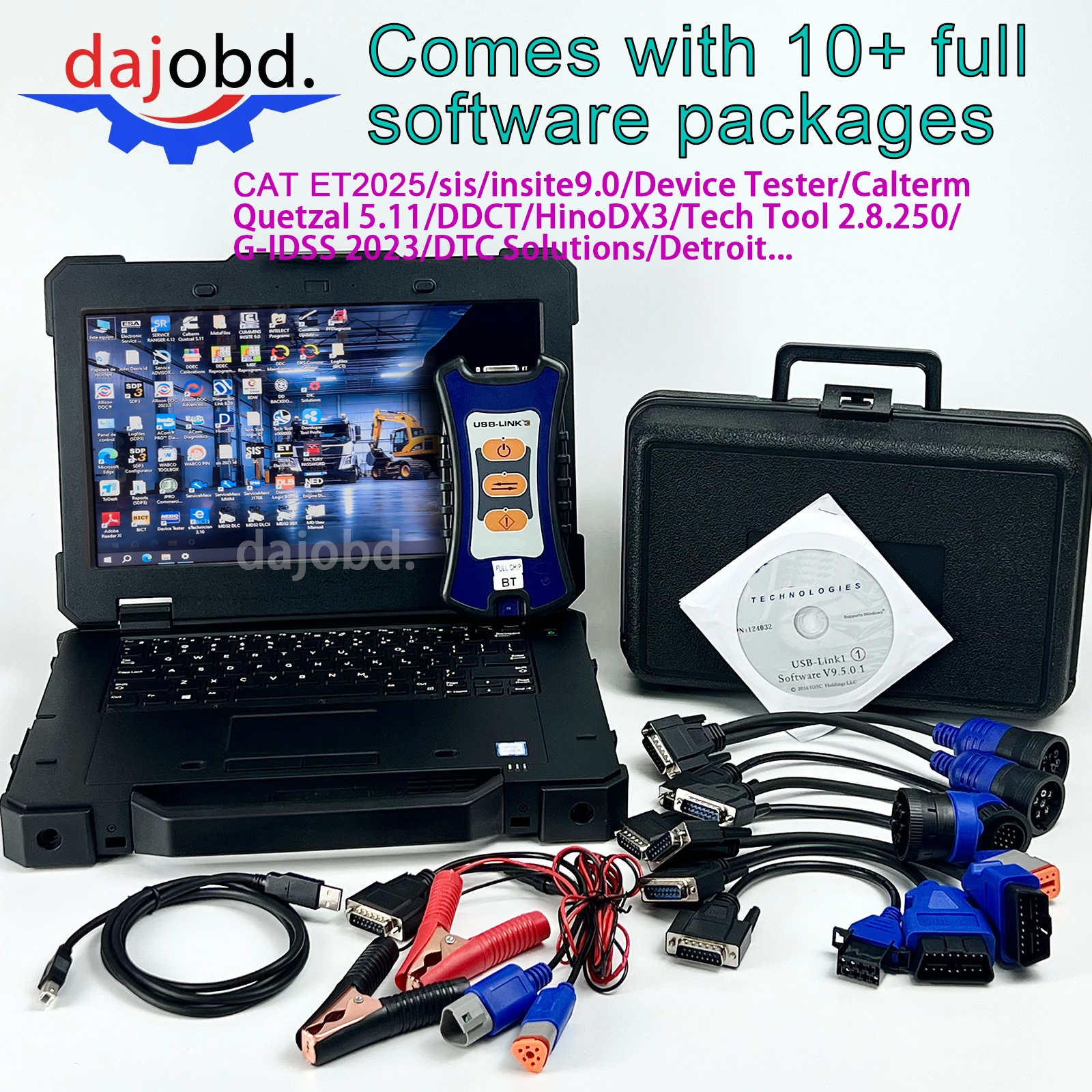 Full Chips NEXIQ3 BT USB Link 125032 Truck Diagnostic Tool with 7414 /5414 Preloaded with over a Dozen Commonly Used Diagnosti