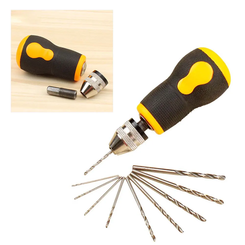Small Chuck 0.6-6mm Hand Drill Craft DIY Tool Drill Keyless Chuck Drill Bits Hand Drill HSS Steel Twist Drill Bit