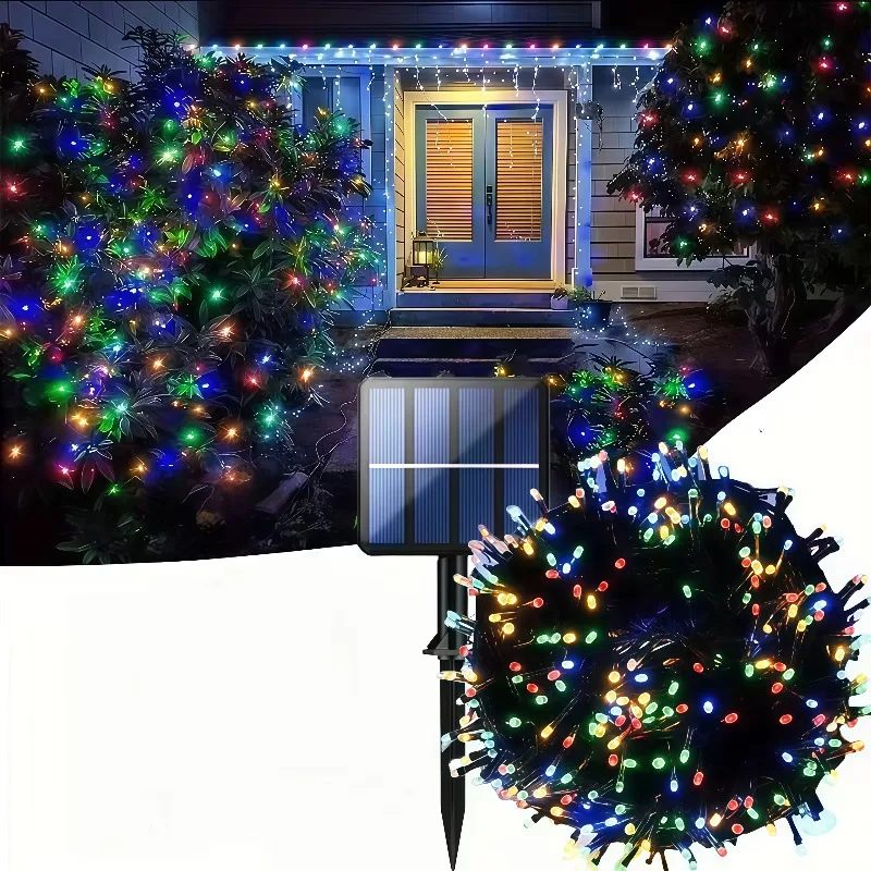 50/100/200LEDs Solar Powered Outdoor Fairy Lights IP65 Waterproof 8 Lighting Modes for Christmas Wedding Decor